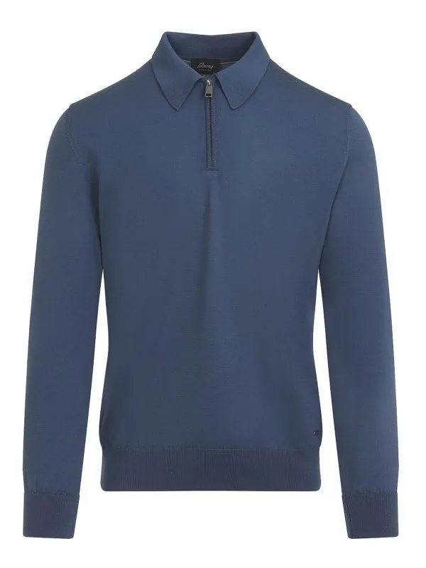 Brioni Polo - Bleu - Bleu - Homme | UMS10LOZK824700 | thebs.com