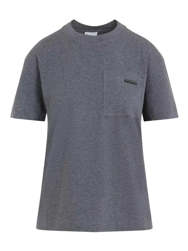 Brunello Cucinelli T-Shirt - Gris - Gris - Femme | MPT81EC710C080