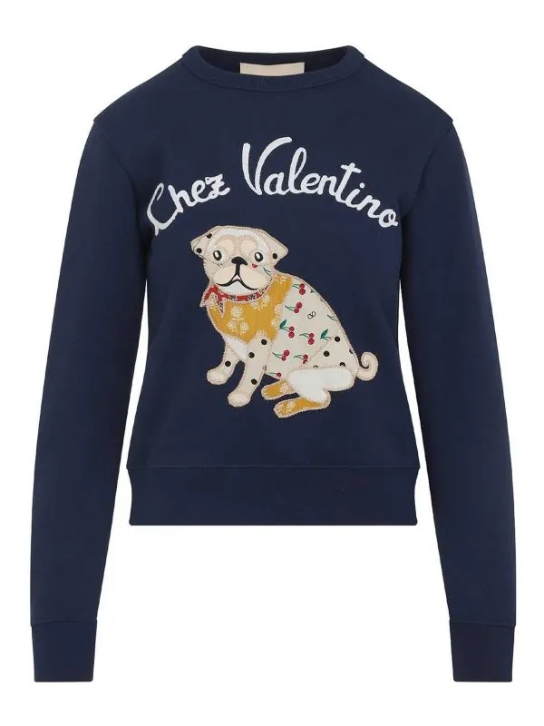 Valentino Sweat-Shirts - Bleu Foncé - Bleu Foncé | 7B3MF24Z9L8D51
