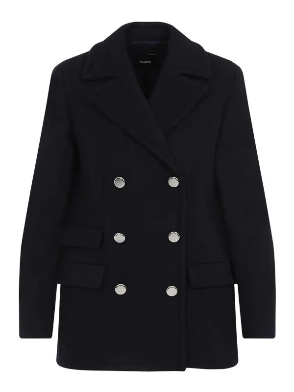 Theory Manteau Court - Bleu - Bleu - Femme | O0901404XHX