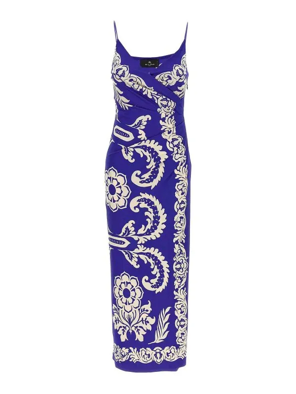 Etro Robe Au Genou - Bleu - Bleu - Femme | WRHA028999IPD18X0883