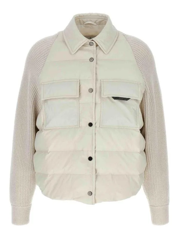 Brunello Cucinelli Blouson Rembourré - Blanc | MD5997695PC1709