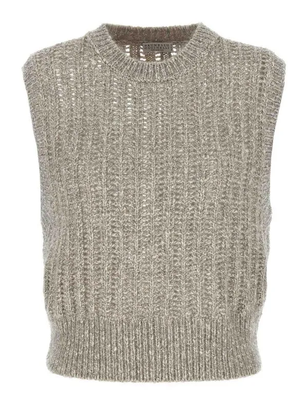Brunello Cucinelli Gilet - Gris - Gris - Femme | MGN364300PCFE47