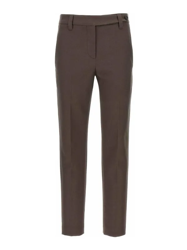 Brunello Cucinelli Pantalons Décontractés - Marron | MP126P8703C4222