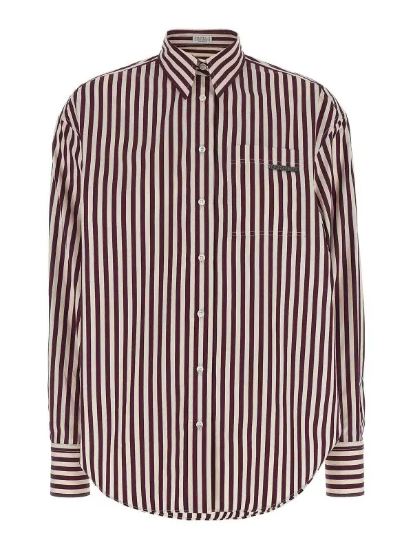 Brunello Cucinelli Chemise - Rouge Brun - Femme | MP601NB206C350