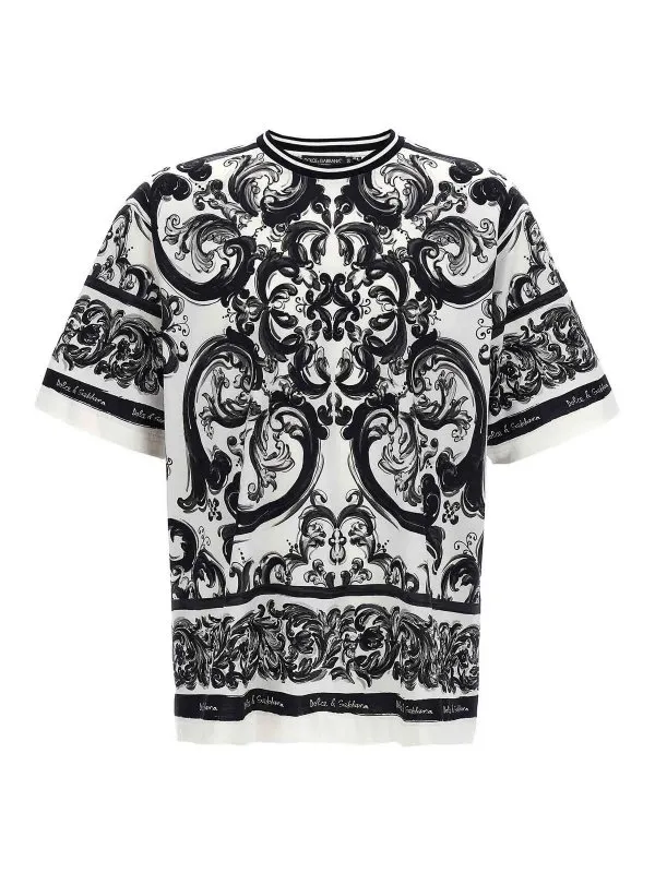 Dolce & Gabbana T-Shirt - Blanc - Noir - Homme | G8PN9TII7HMHX5DQ