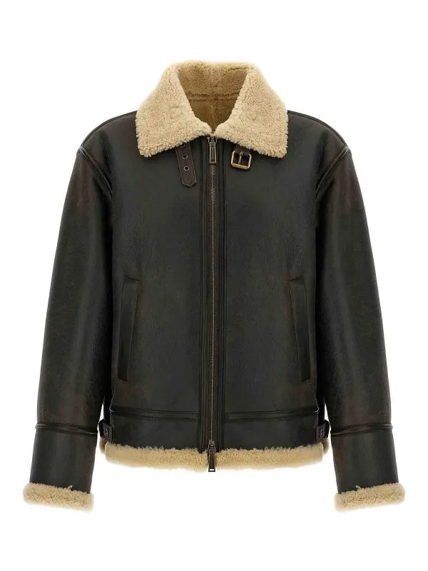 Dsquared2 Blouson En Cuir - Marron - Marron | S74AM1621D07030143