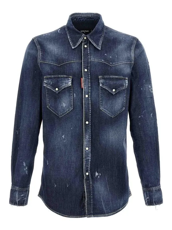 Dsquared2 Chemise - Bleu - Bleu - Homme | S74DM0935S30341470