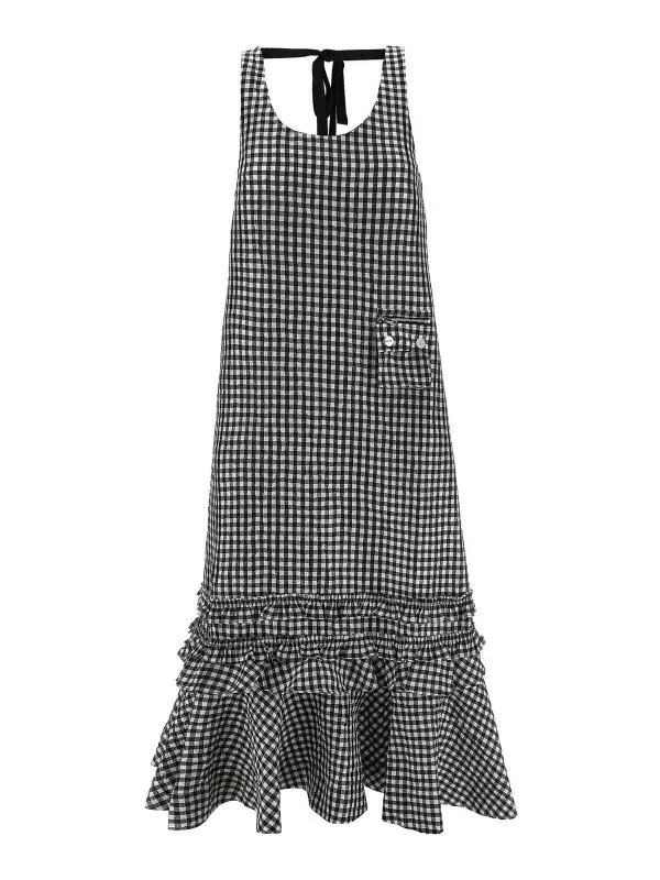 Ganni Maxi Robe - Noir - Noir - Femme | W0463099 | thebs.com