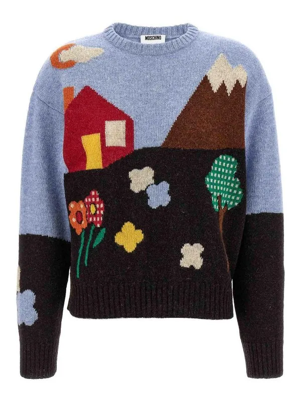 Moschino Pull Col Rond - Multicolore - Multicolore | 092155032888