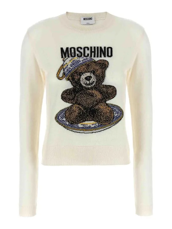 Moschino Pull Col Rond - Blanc - Blanc - Femme | 093655002001