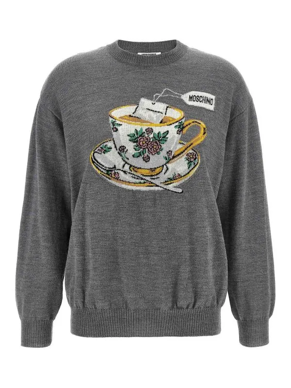 Moschino Pull Col Rond - Gris - Gris - Femme | 093855003485