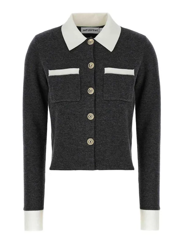 Self Portrait Cardigan - Gris - Gris - Femme | PF25048CGR
