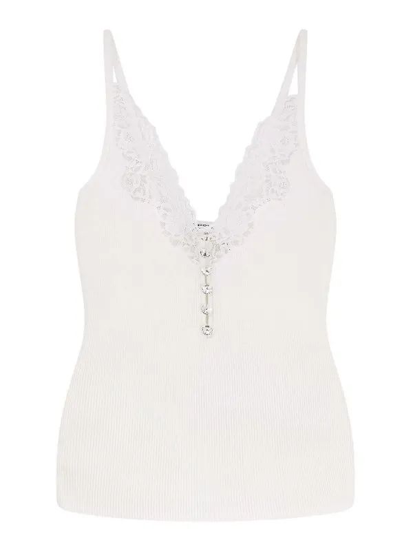 Self Portrait Top - Blanc - Blanc - Femme | PF25042TW