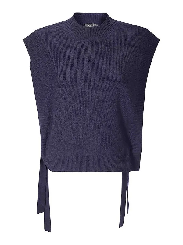 A.P.C. Pull Col Rond - Bleu - Bleu - Femme | WOASAF23430IAK