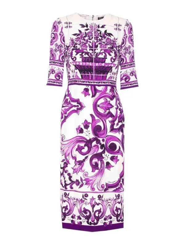 Dolce & Gabbana Robe Au Genou - Violet - Violet | F6EAJTHPAELIP3TN