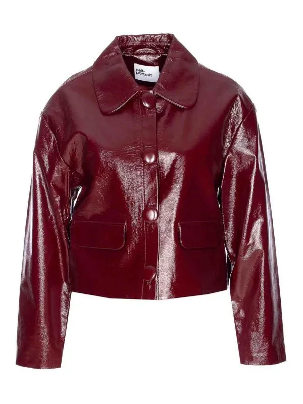 Self Portrait Blouson En Cuir - Rouge - Rouge | 091JBURGUNDY