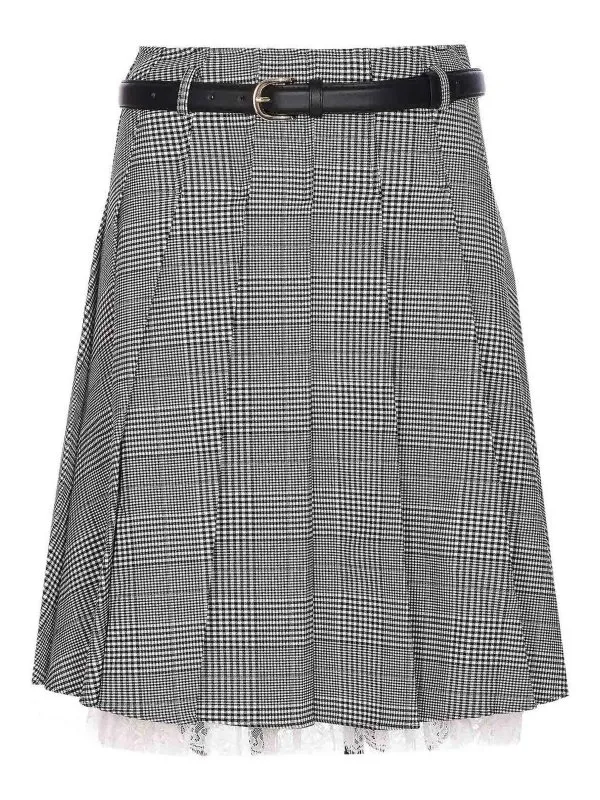 Self Portrait Jupe Midi - Gris - Gris | 104MSKBLACKANDWHITE