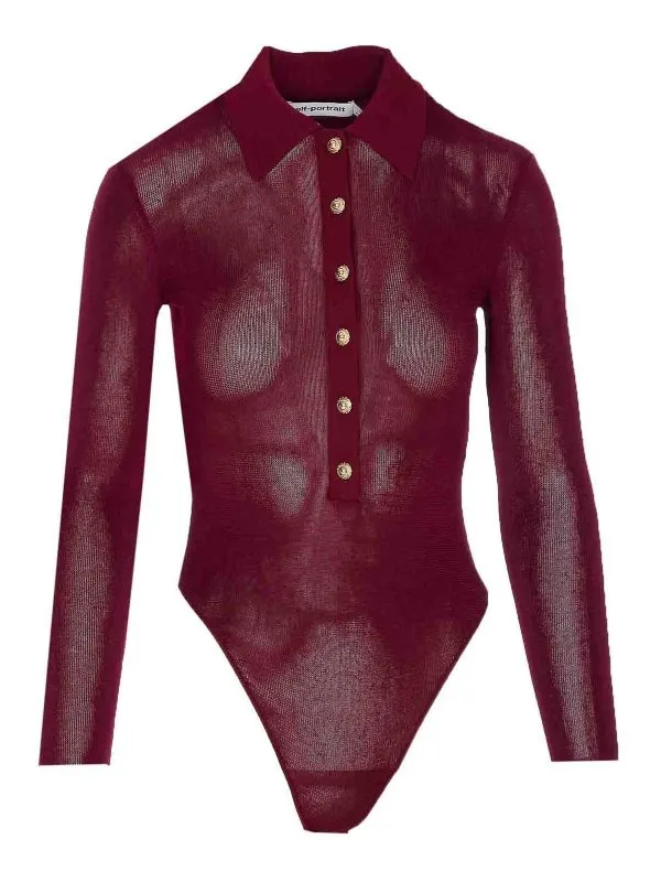 Self Portrait Top - Rouge - Rouge - Femme | 113TBURGUNDY