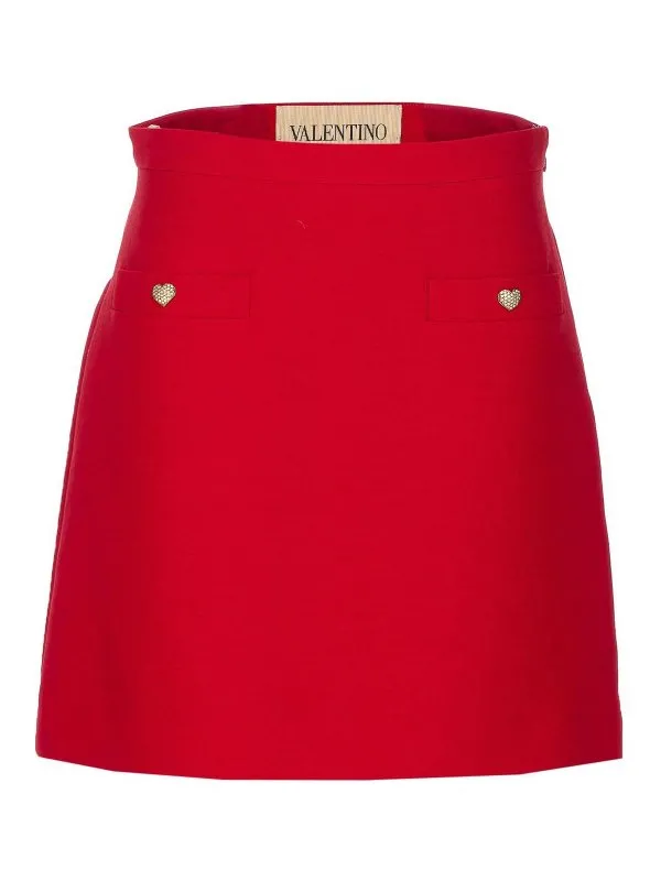 Valentino Garavani Jupe Midi - Rouge - Rouge - Femme | RACM21CFR9M