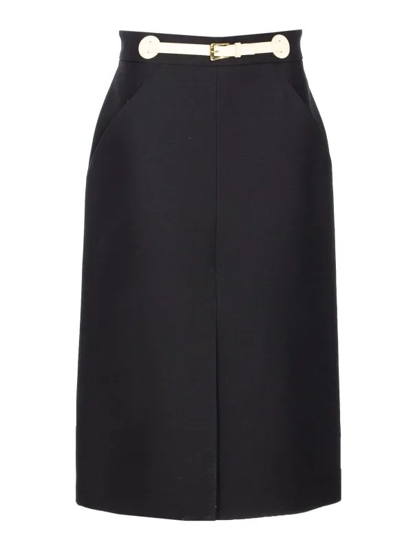 Valentino Garavani Jupe Midi - Noir - Noir - Femme | RADM51CFTB1