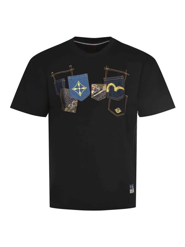 Evisu T-Shirt - Noir - Noir - Homme | 2ESHTM5TS1100BLACK