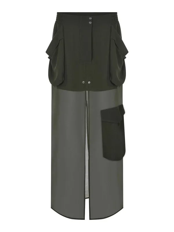 Pinko Jupe Midi - Instead No - Vert - Femme | 104789A21X83