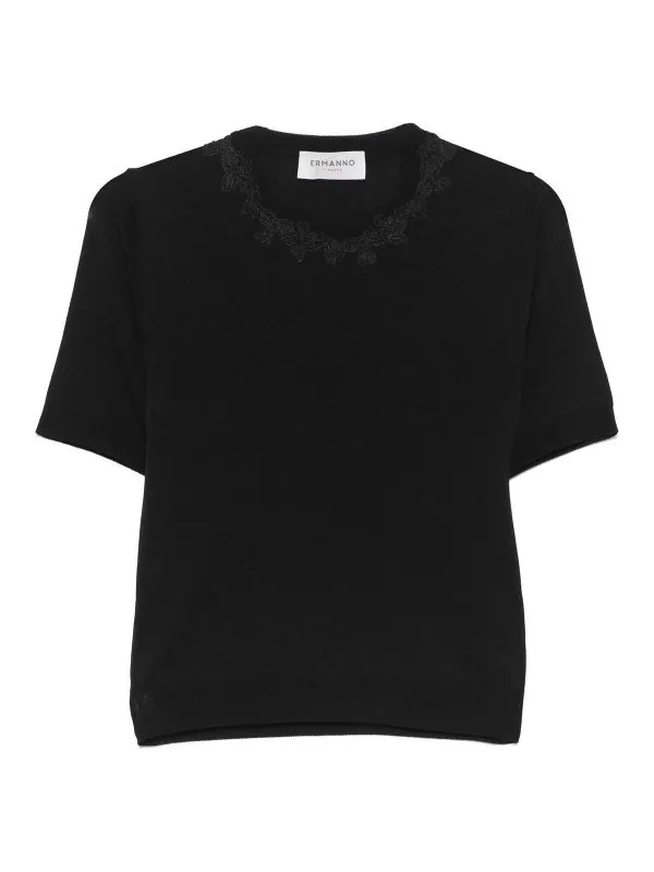 Ermanno Firenze Pull Col Bateau - Noir - Noir | D46EM026APE81MF099