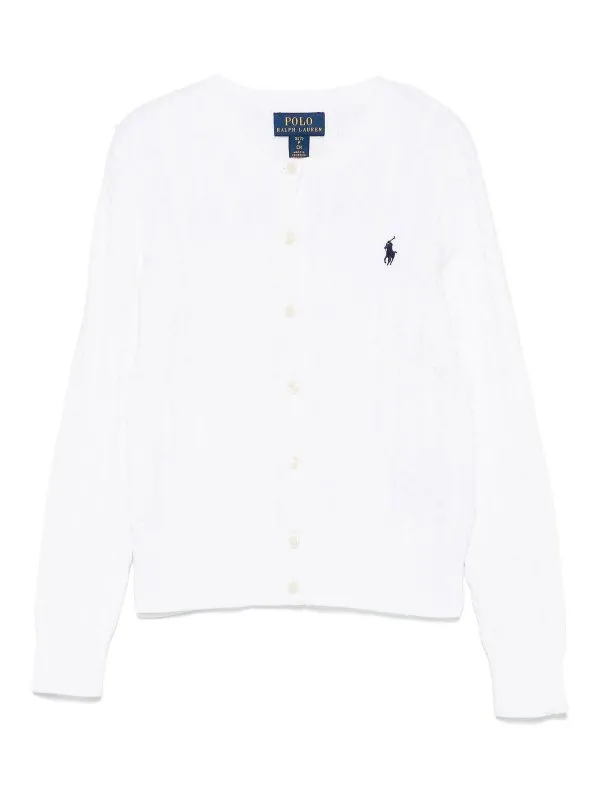 Ralph Lauren Cardigan - Blanc - Blanc - Garçon | 313543047064OPTIC