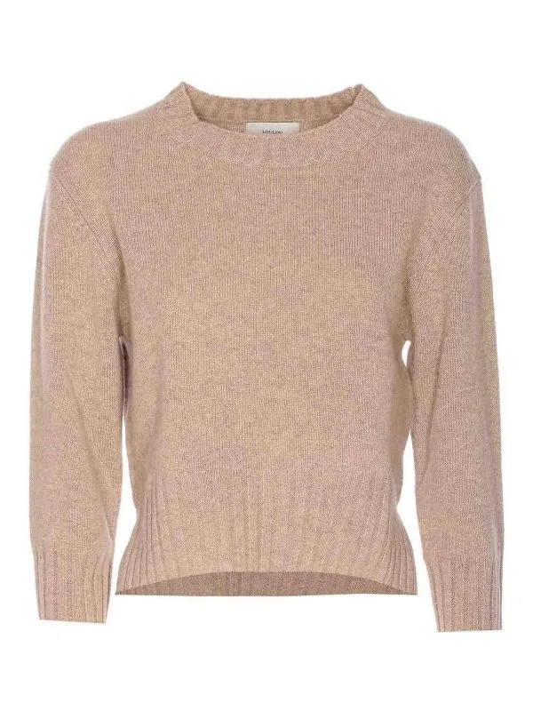 Loulou Studio Pull Col Rond - Beige - Beige | MORALDSBEIGEMELANGE