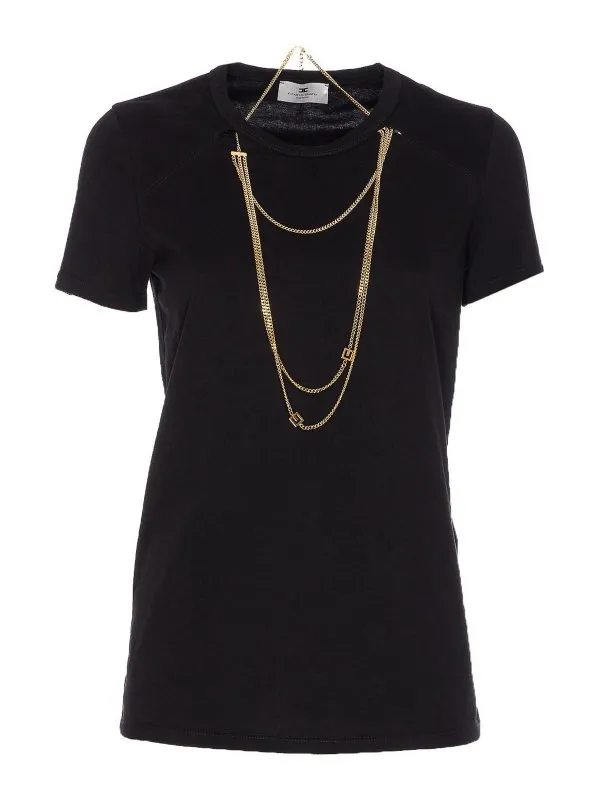 Elisabetta Franchi T-Shirt - Noir - Noir - Femme | MA00956E2110