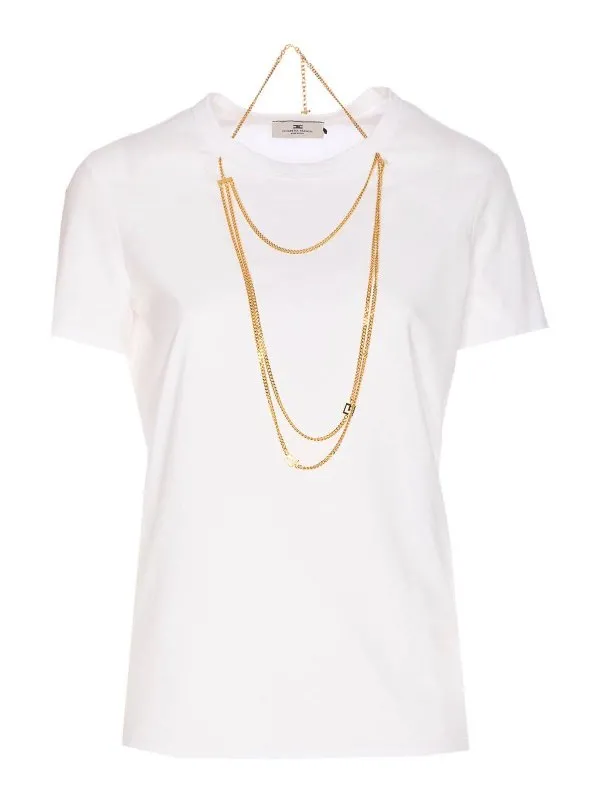 Elisabetta Franchi T-Shirt - Blanc - Blanc - Femme | MA00956E2270