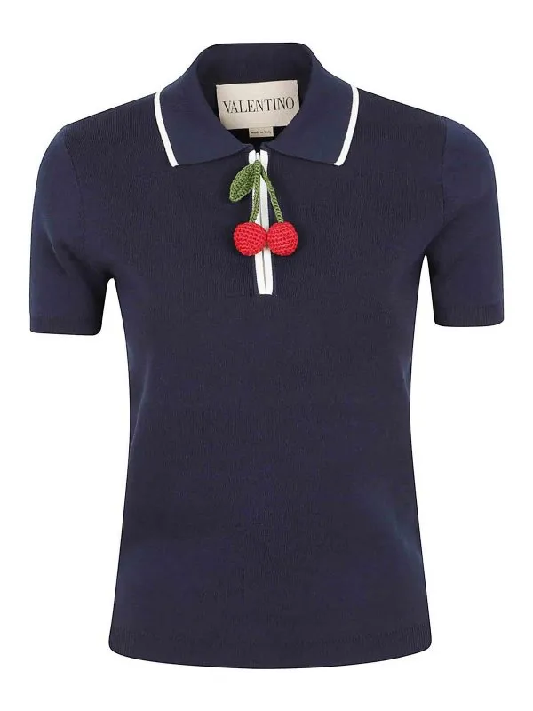 Valentino Garavani Pull Col Bateau - Crème - Bleu | BKC65F9EQ671