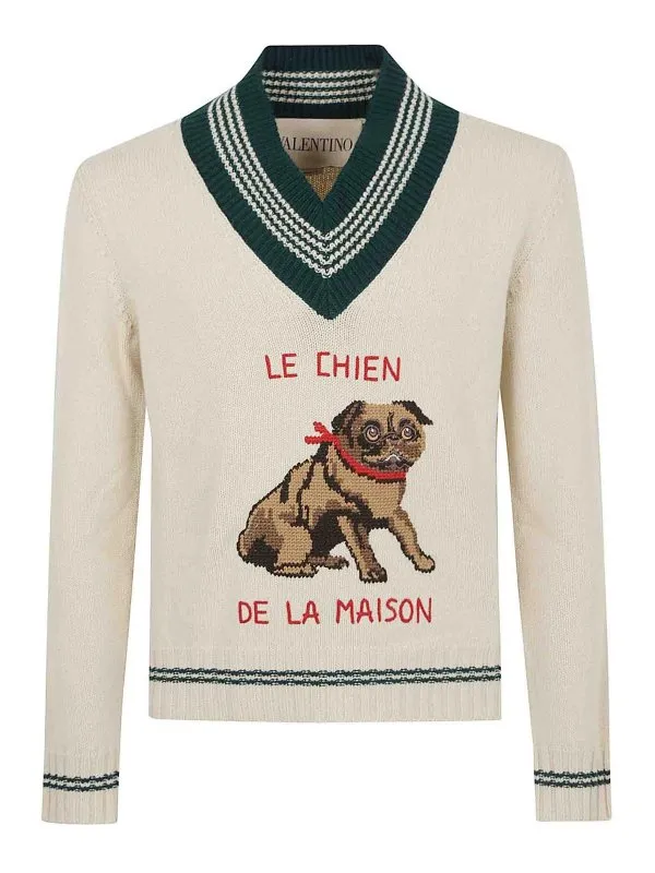 Valentino Garavani Pull Col Bateau - Crème - Crème | VKC35EB2M581