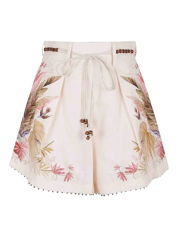 Zimmermann Short - Blanc - Blanc - Femme | 4557ASS253CRMPLMFLO