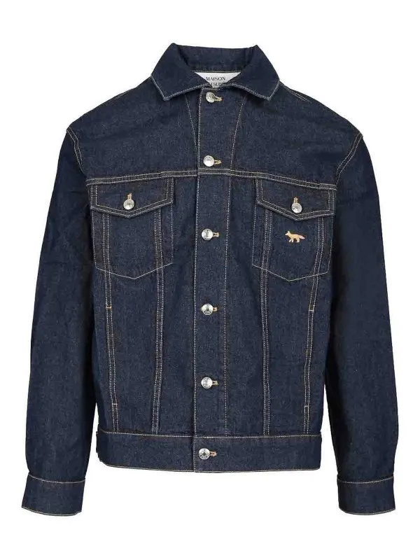 Maison Kitsuné Veste Casual - Trucker - Bleu | OM02103WW0081P470