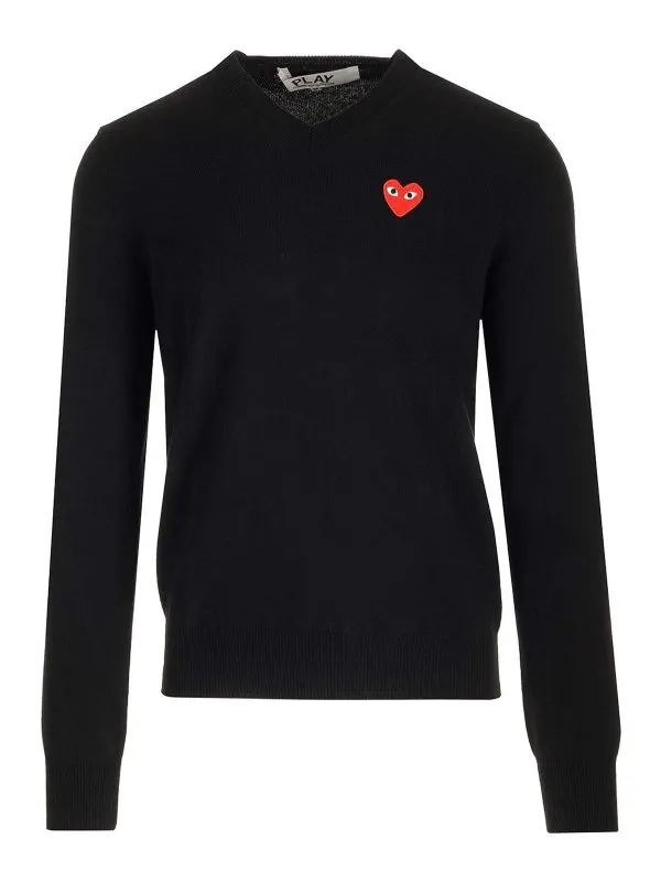 Comme des Garçons Play Pull Col Rond - Noir | AXN002051ABLACK