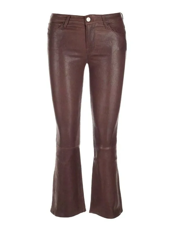 Frame Pantalons En Cuir - Marron - Marron - Femme | LWLT0662BURG
