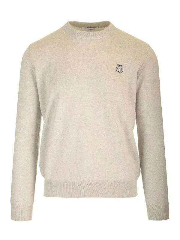 Maison Kitsuné Pull Col Rond - Gris - Gris | MM00815KT1036H120
