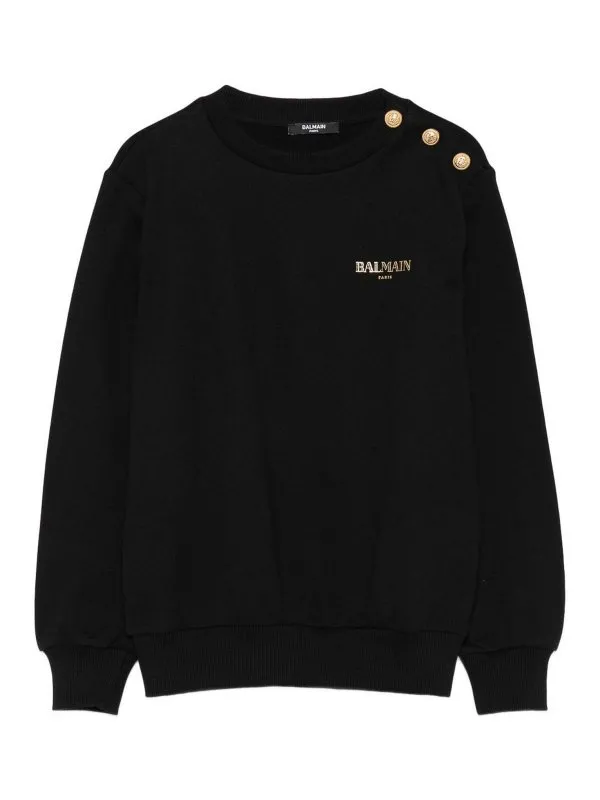 Balmain Pull Col Rond - Noir - Noir - Fille | BX4R10Z3183930OR