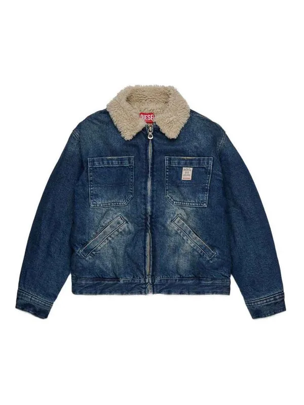 Diesel Veste Casual - Jomox-Fur - Bleu - Garçon | J02506KXBQCK01