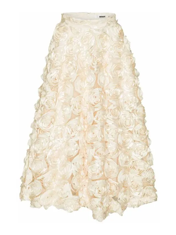 Rotate Birger Christensen Jupe Midi - Blanc - Blanc | 114567857857