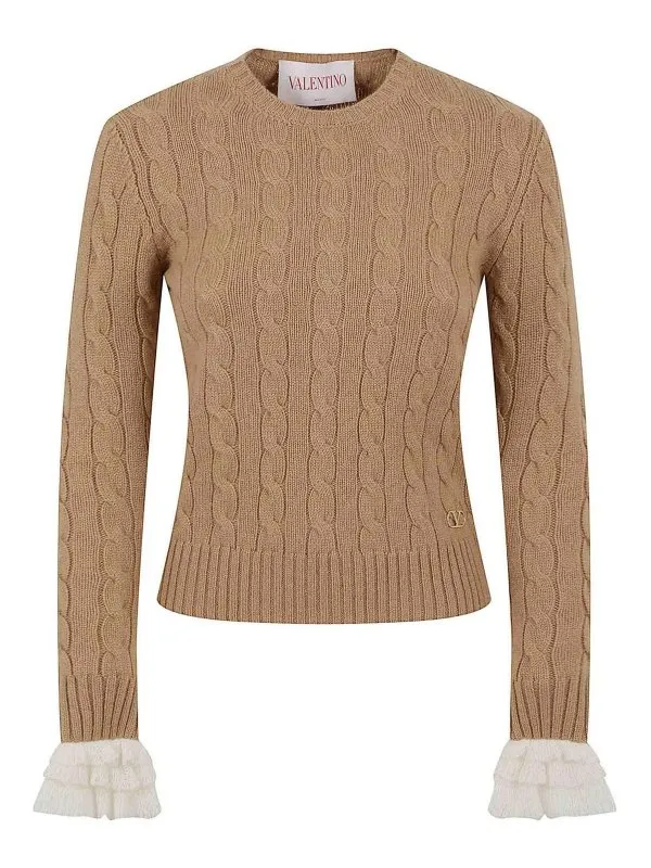 Valentino Garavani Pull Col Bateau - Marron Clair | BKC62D923CA5