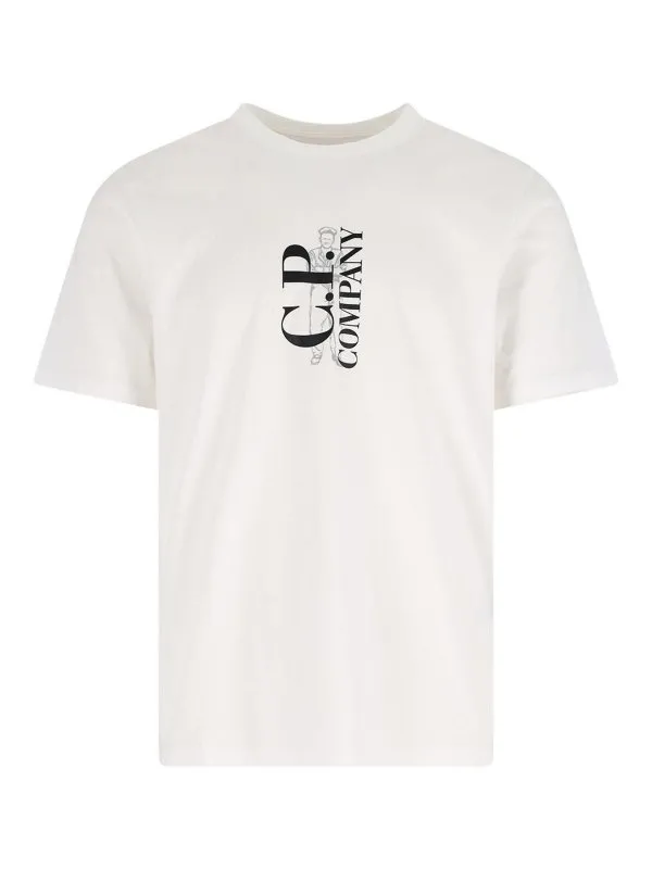 C.P. Company T-Shirt - Blanc - Blanc - Homme | 19CMTS091A005100W103
