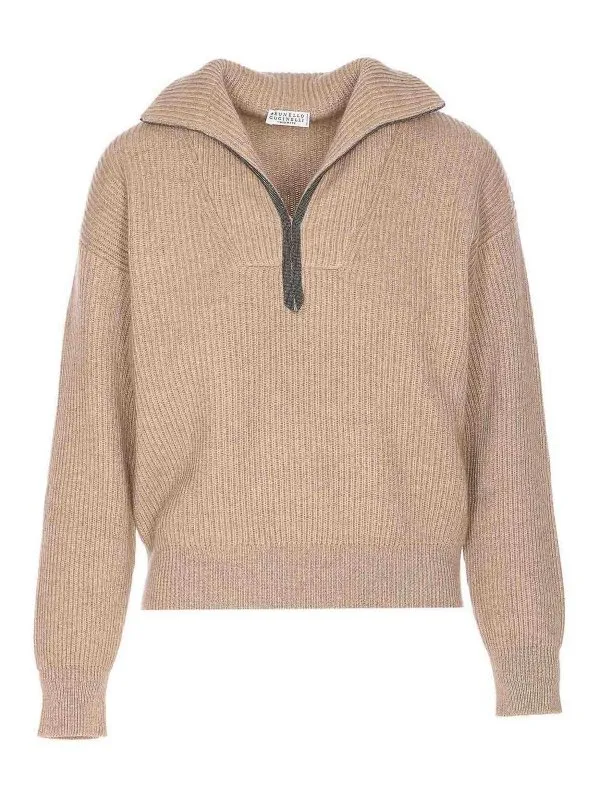 Brunello Cucinelli Pull Col Rond - Beige - Beige | M12720904C077