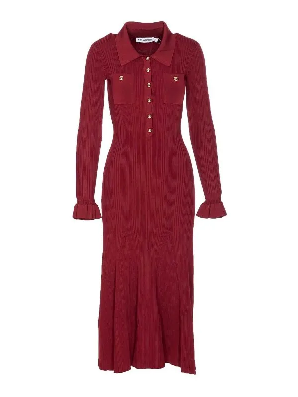 Self Portrait Maxi Robe - Rouge - Rouge - Femme | 008MABURGUNDY