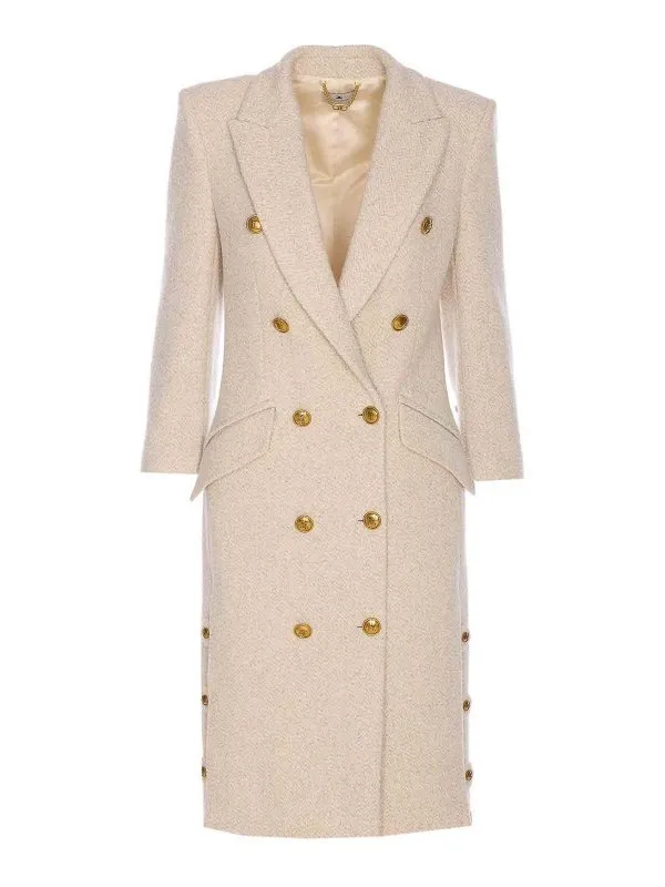 Elisabetta Franchi Manteau Court - Blanc - Blanc | CP00456E2DZ9
