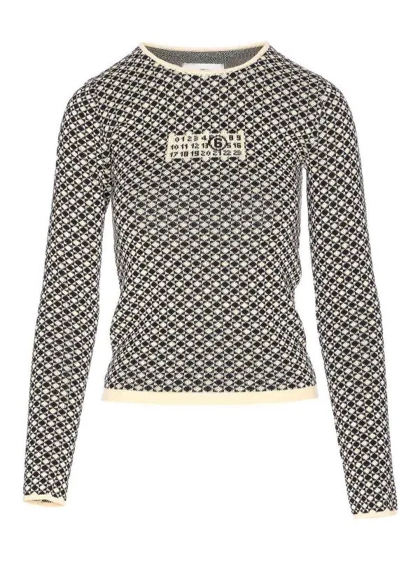 MM6 Maison Margiela Pull Col Rond - Blanc | S52HL0050M13137001J