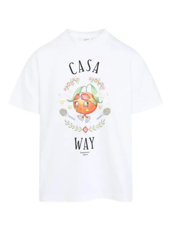 Casablanca T-Shirt - Blanc - Blanc - Homme | MAW25JTS00102ORANGE