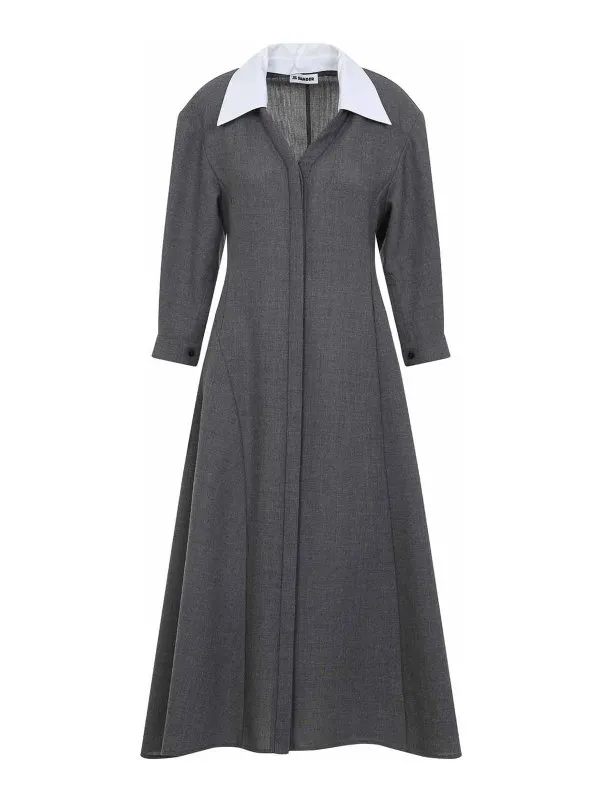 Jil Sander Maxi Robe - Gris - Gris - Femme | J02CT0522J41557030